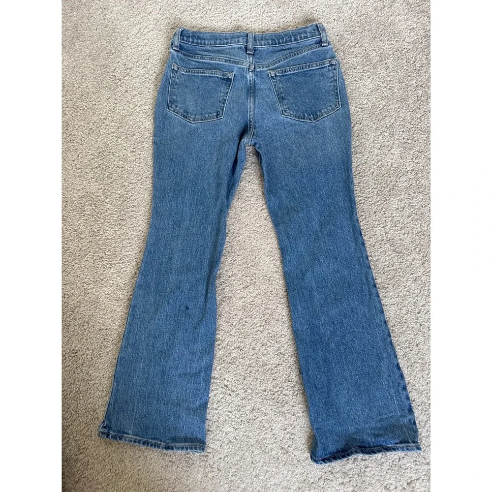 Old Navy Girls Blue High Rise Flare Jeans Braided Waist Built-In Tough Size 12